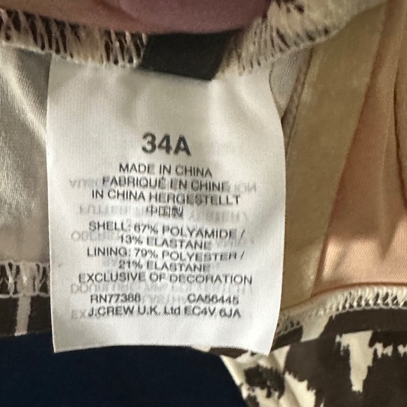 J. Crew High Waisted Underwire Bikini  Two Piece Swimsuit in Leopard xxs 34A - Picture 4 of 5